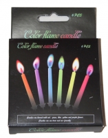 Свечи в торт "Цветное пламя", 6 шт