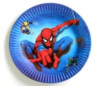 Бумажные тарелки "Человек паук" 23 см, 12 шт